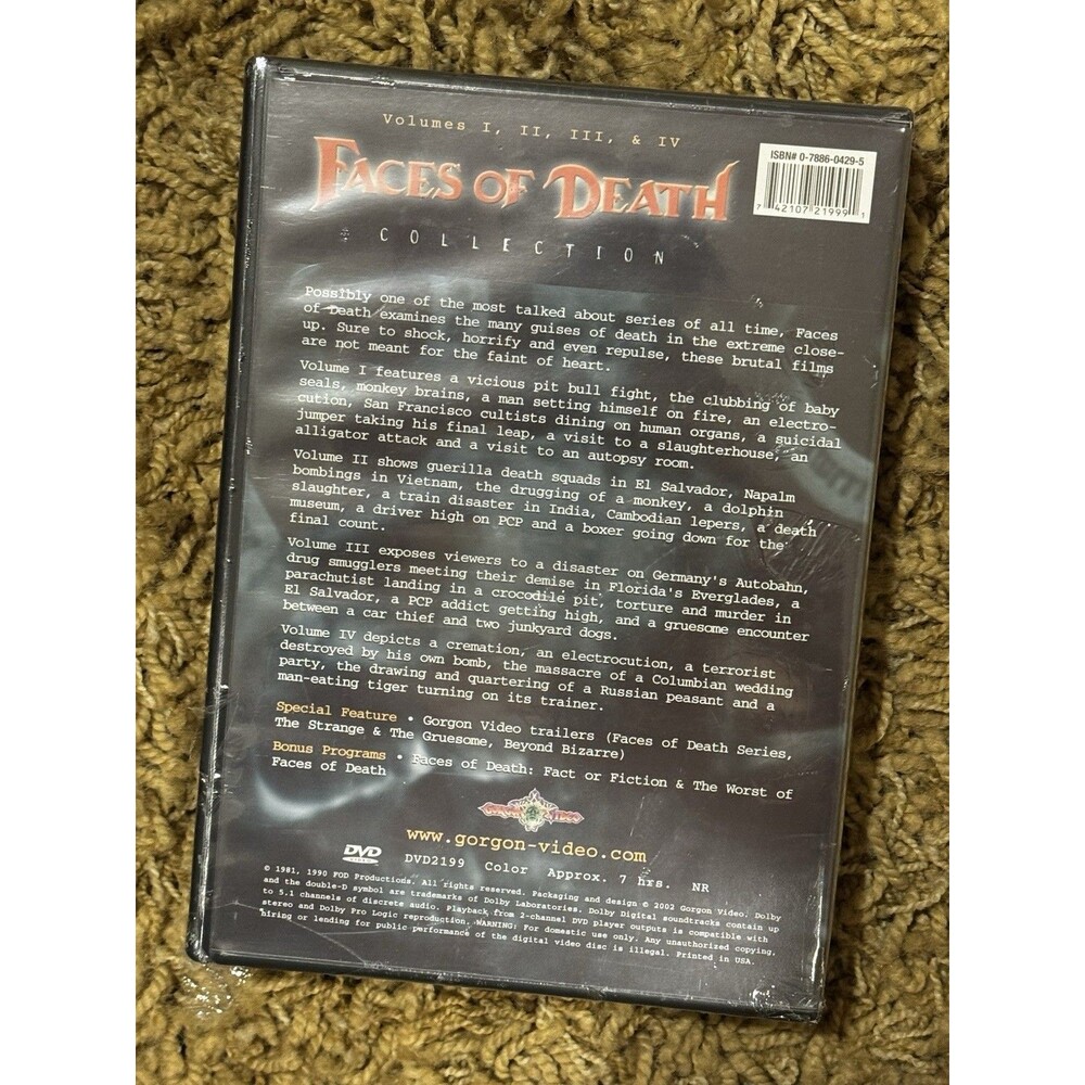 Rare faces death collection dvd Volume. 1 , 2 , 3 , & 4 Plus Bonuses NEW UNOPEN - Picture 2 of 2